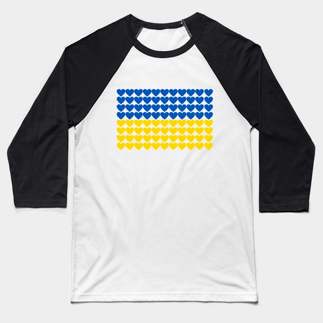 Ukrainian Flag of Hearts Baseball T-Shirt by MindBoggling